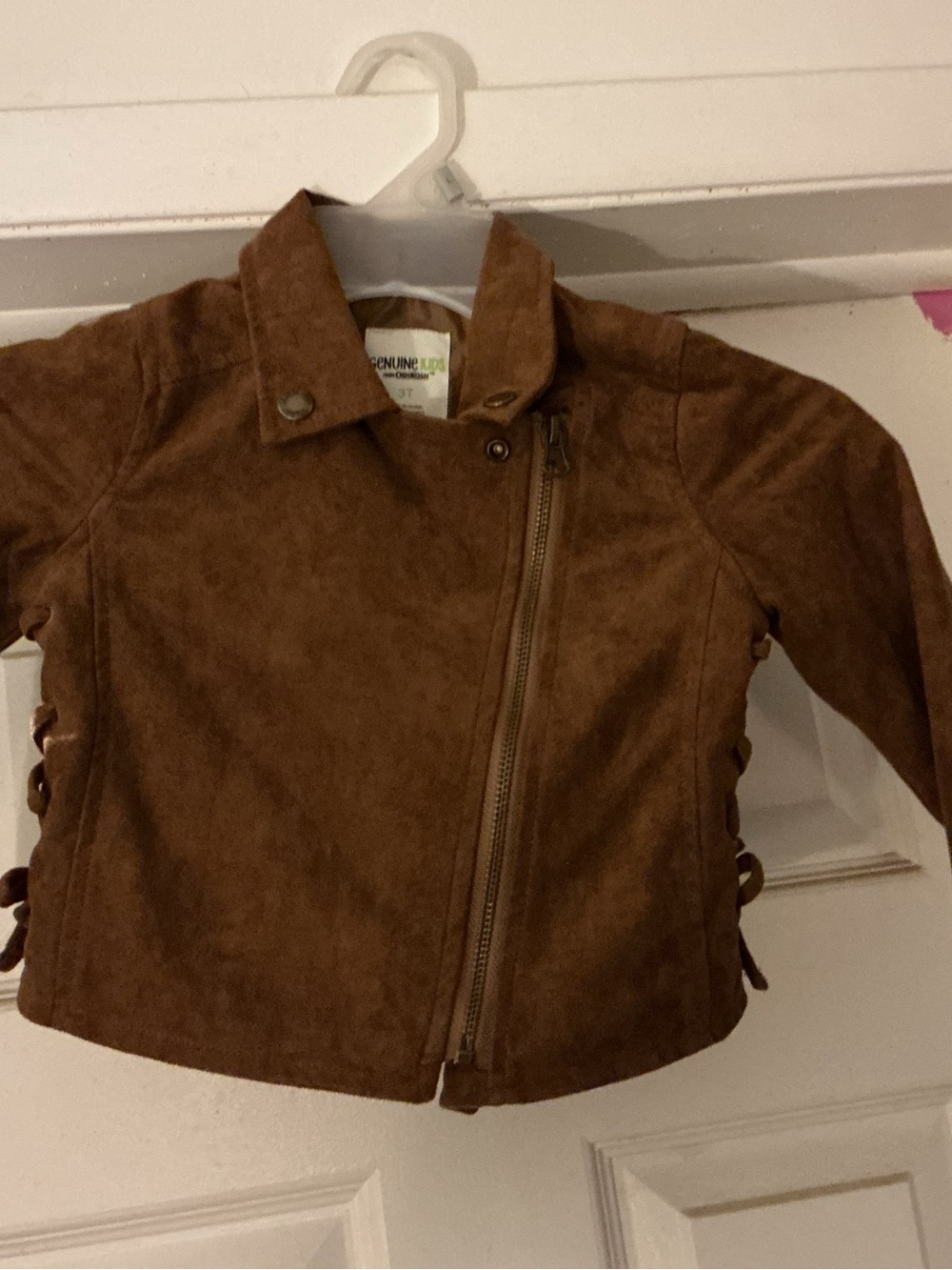 OshKosh B'gosh Chestnut Brown Faux Suede Moto Jacket